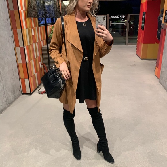 🍁 Napa Valley Vegan Suede Coatigan Navy - Picture 5 of 7